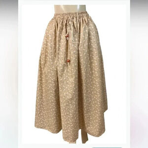 NSPTT COTTAGE CORE SKIRT LONG PRAIRE TAN FLORAL MAXI COLONIAL  TOOLE LINING